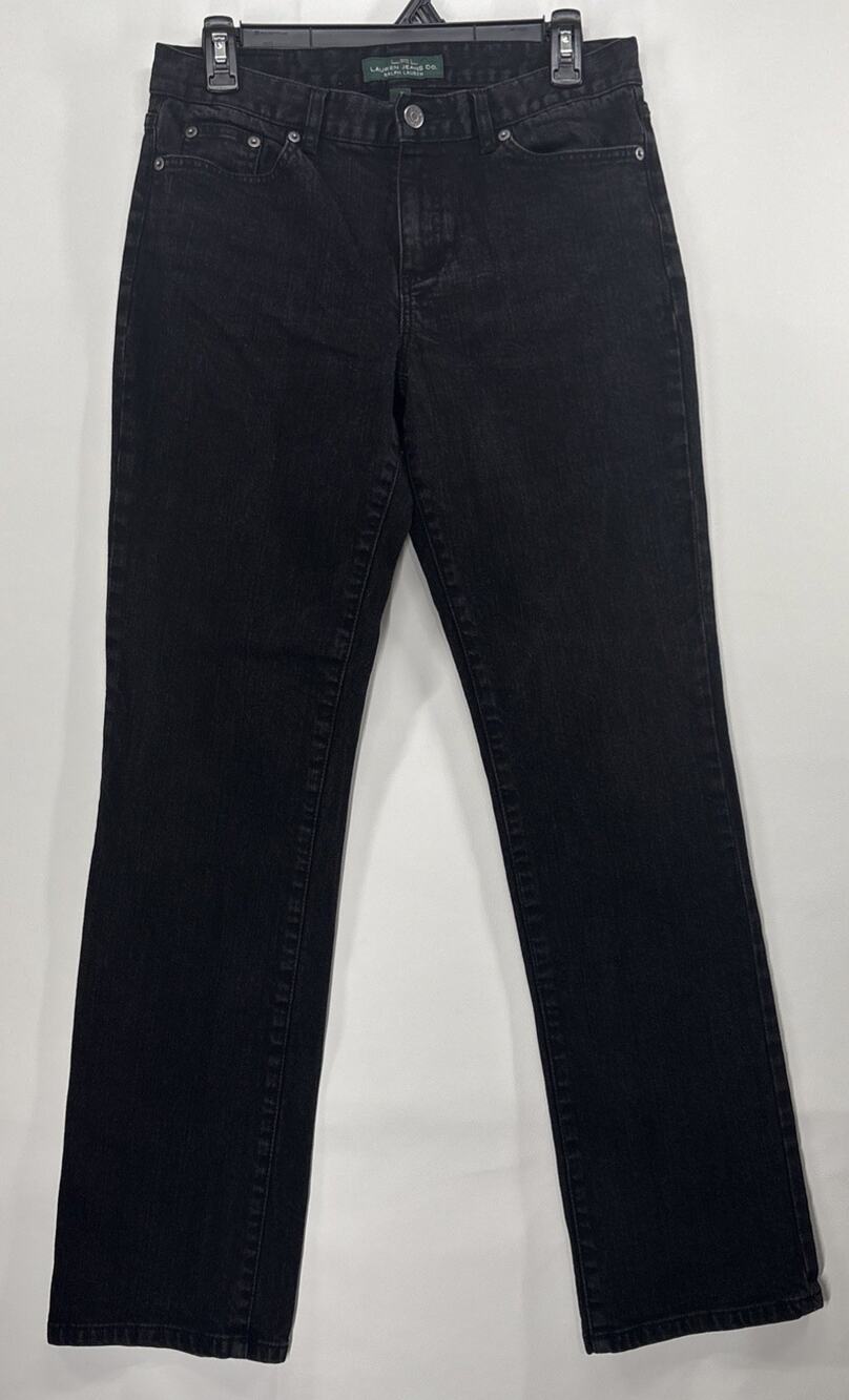 Lauren Ralph Lauren Jeans Womens 6 Black Medium Wash 5-Pockets Straight Leg